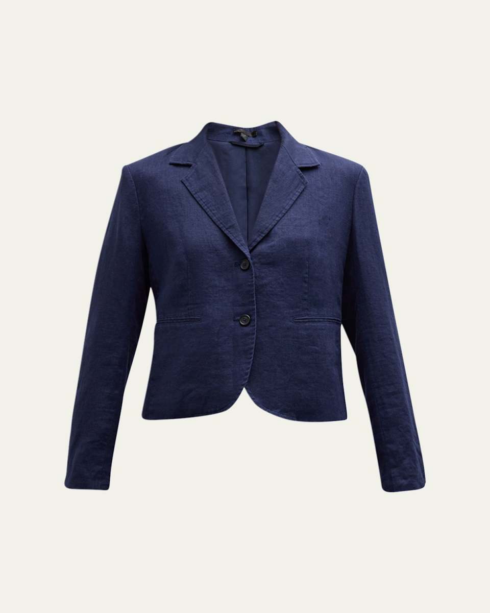 Short Linen Boyfriend Blazer